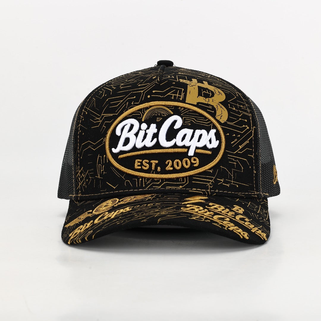 BitCaps Trucker - Black / Gold