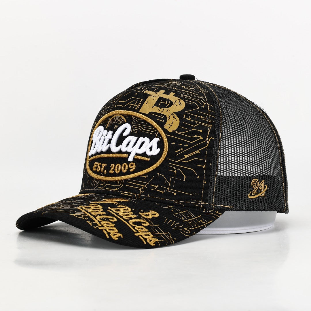 BitCaps Trucker - Black / Gold